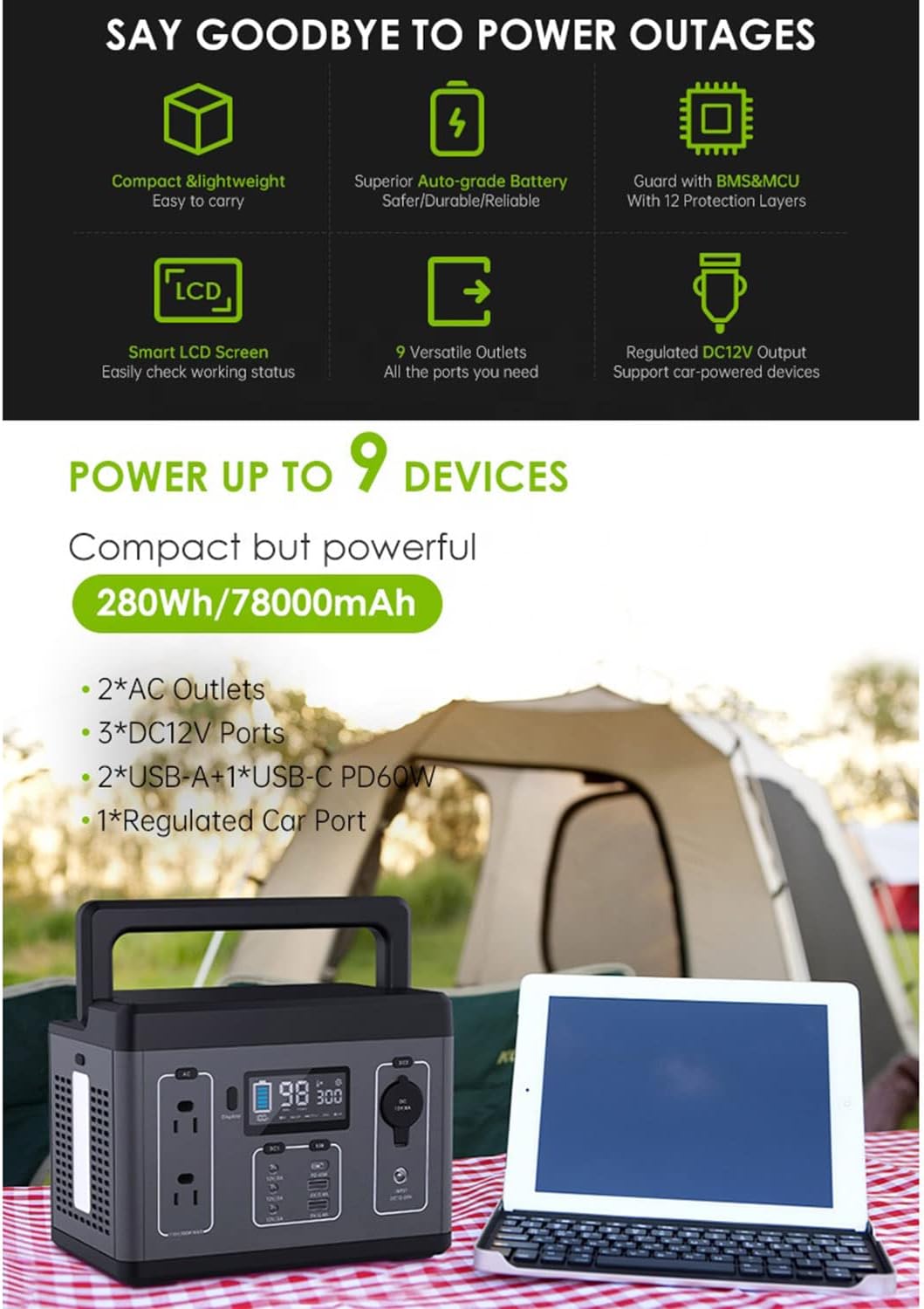 Портативная электростанция мощ – обзор и цена Ac Outdoor Power